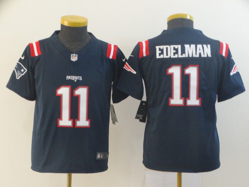Youth New England Patriots #11 Edelman Blue Nike Vapor Untouchable Limited Player NFL Jerseys